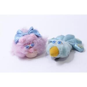 Hasbro Wearimals, 1986, Hair Clips, Set of 2, Pink Cat, Blue Peacock, Funny,